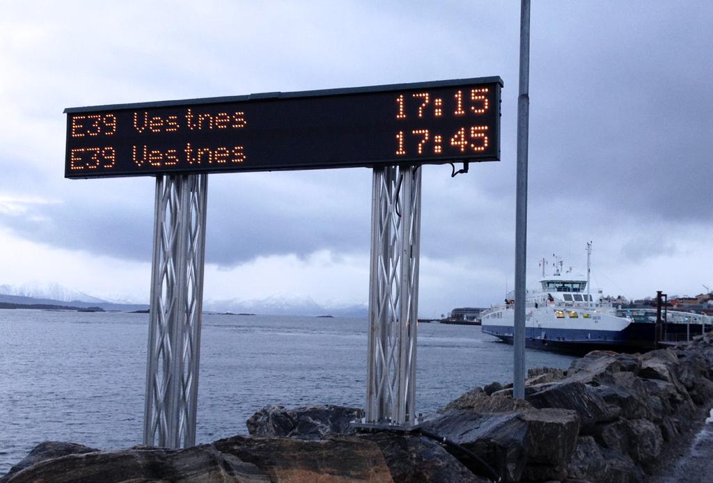 Informasjon om sanntid Sanntid gir betre og meir oppdatert informasjon, som gjer det lettare og meir oversikteleg for reisande å nytte ferje eller hurtigbåt.