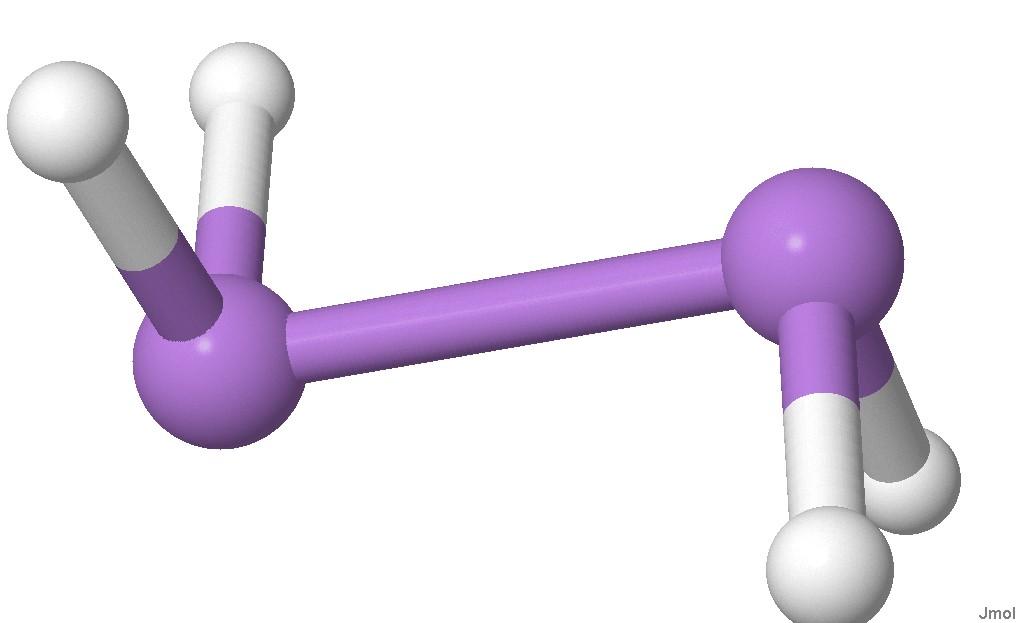 I mange tilfeller måtte vi sjekke hvordan bindingene med hydrogen skulle være i forhold til hverandre i molekylene. For As2H4 sjekket vi to tilfeller: trans (fig. 8.6)