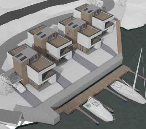 Utvidelse av formål småbåtanlegg Det er foreslått en utvidelse av formål småbåtanlegg (f_bs1) fra 0,2 daa til 0,6 daa mot vest, med ønske om å anlegge flytebrygge parallelt med kaifronten med 4 stk