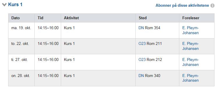 Undervisning Tid og