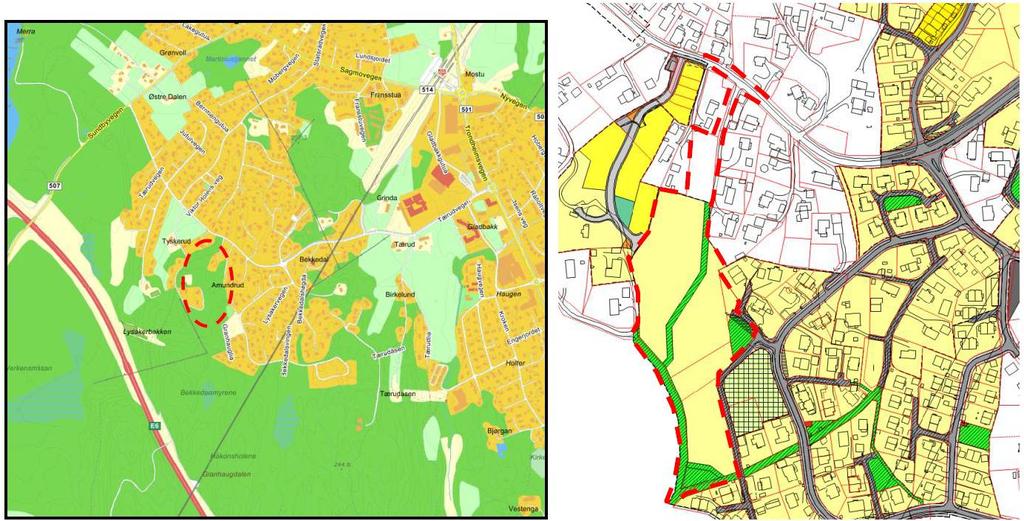 1 Utsnittene viser plassering og planavgrensning. Eidsvoll Verk stasjon er øverst til høyre i venstre kartutsnitt. 1.