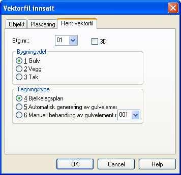 Velg Sett inn vektorfil Den fremkommer dynamisk, og hvis det skal endres størrelse på arket (dvs målestokk skal endres), kan du trykke på bokstaven S som