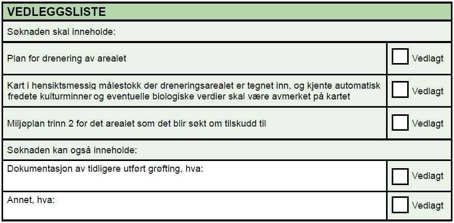 Vedlegg Kva og korleis: grøfteavst, dybde, røyr, filter Miljøverdier, mål for innsats,