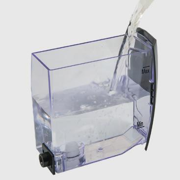 Daglig rengjøring av vannbeholderen NORSK 27 1 Ta ut det lille hvite filteret eller vannfilteret Intenza+ (hvis maskinen har et slikt) fra