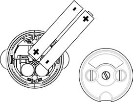 screw skru mot urviserens retning kontaktplate for ladeapparat Lås opp fra undersiden 2. Plasser batteriene som angitt, og sett på plass dekselet. 3. Lukk igjen batterideksel.