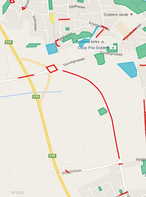 Fv. 410 Grødemveien Barnetråkk Grødemveien er skoleveg til Grødem skole. Mangler sykkelsti. Vegen er farlig. Mange grupper bruker denne og mener den er farlig.