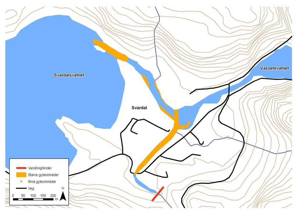 På denne elvestrekningen ligger Gygrefossen, hvor det i 1971 ble etablert en fisketrapp.