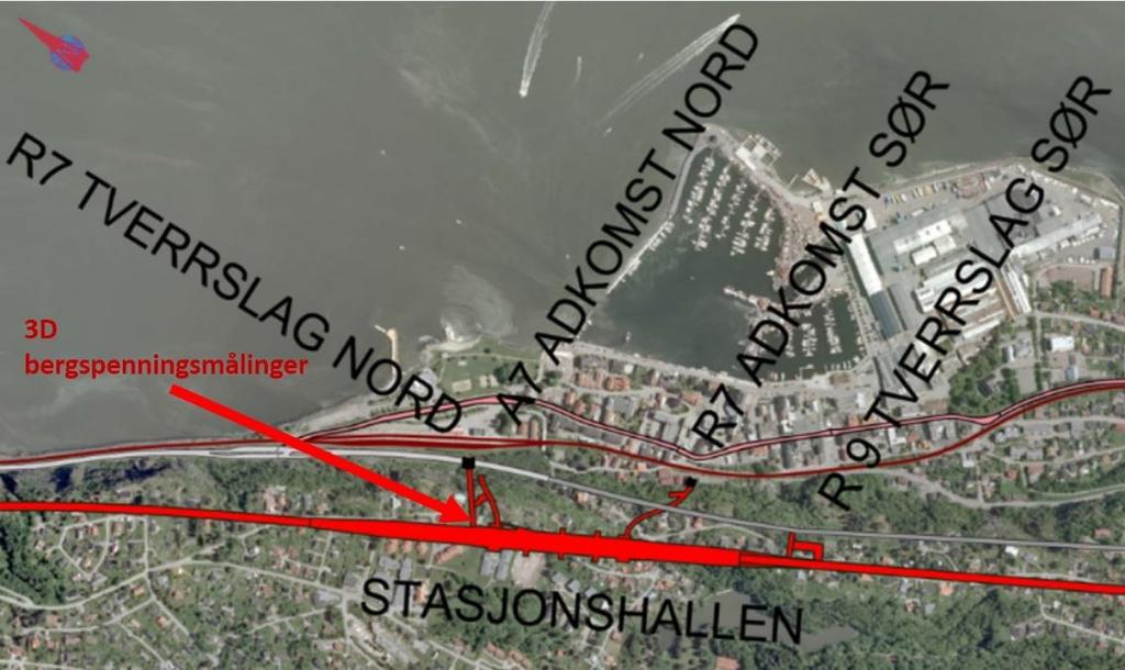 Studieområde Kapittel 7 stasjonshallen som skal bygges ved Holmestrand (Larsen, 2012). Stasjonshallen er omlag 4 km lengre sør langs Vestfoldbanen enn det studerte området.