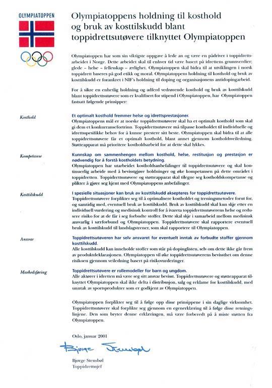 Olympiatoppen s policy og retningslinjer - en etisk og