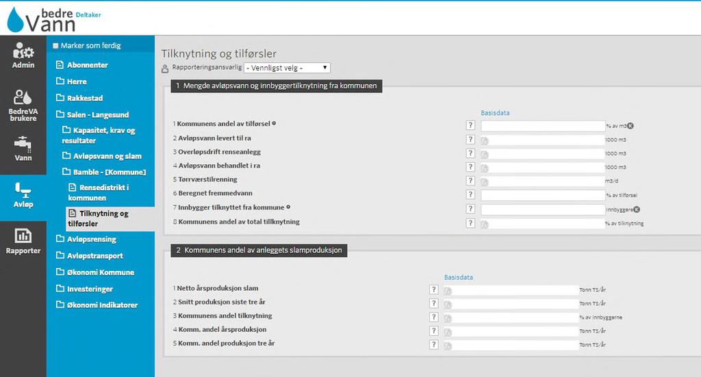 Brukerveiledningen for hvert felt. Dersom kommunen ikke eier anlegget, må kommune registrere hvikle data som skal registreres og sende dem til Norsk Vanns rådgiver, May Rostad, for registering.