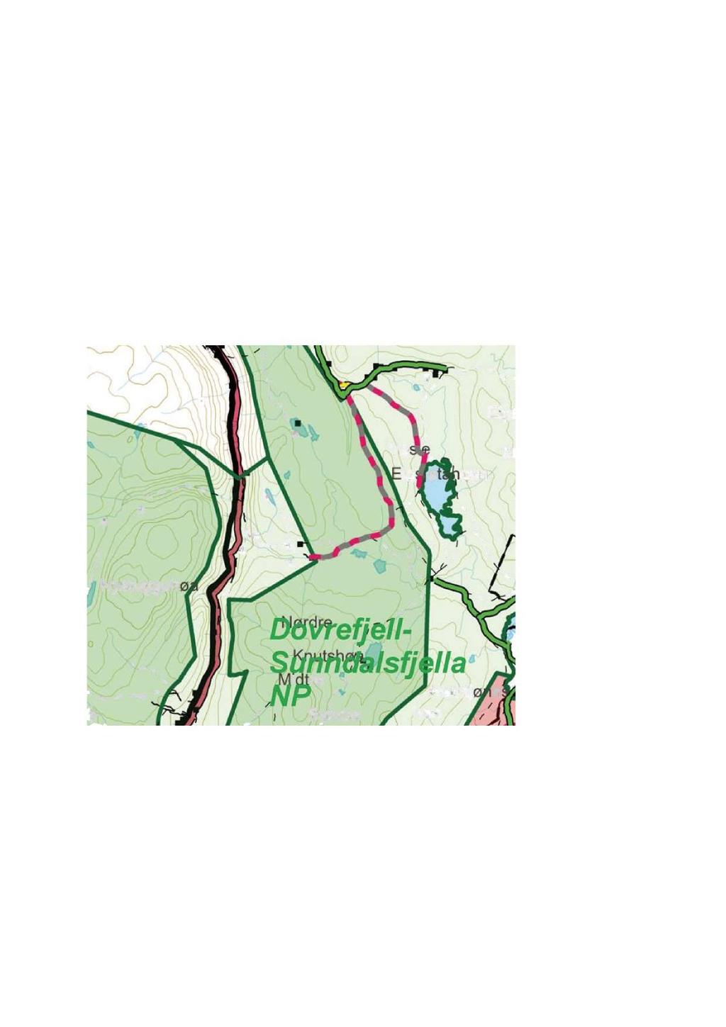 opprettet i 1974. Starten på veien, ca. 110 meter, ble liggende i Knutshø landskapsvernområde som ble opprettet i 2002.