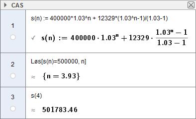 Summe v iskuddee der ltså de geometriske rekk 9 9,0 9,0 9,0 Dee summe er gitt ved k,0 s 9 k,0 I tillegg hr strtsldoe på 400 000 kr stått i ke i år.