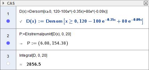 Løsiger til oppgvee i ok c d 0,5 0,09 D ( ) 0 00 e 80 e Vi fier t D() og D(9) 5. De dre uk reger de med t det er deltkere, og de tiede uk reger de med t det er 5 deltkere.