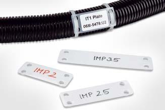 5.1 Merkesystemer Kabel- og ledningsmerking Merkeplater for merking av kabelbunter IMP og IT merkeplater IMP merkeplater egner seg til merking av større kabelbunter før eller etter at kabelen er