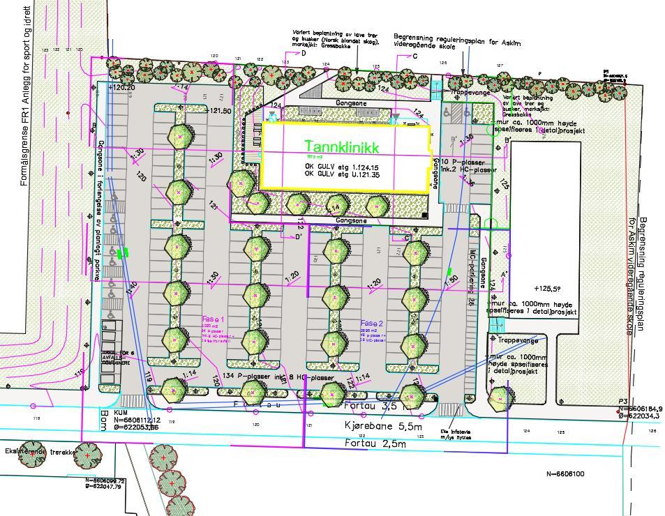 Område Nedslagsfeltet utgjøres av planlagt ny parkeringsplass, figur 1.