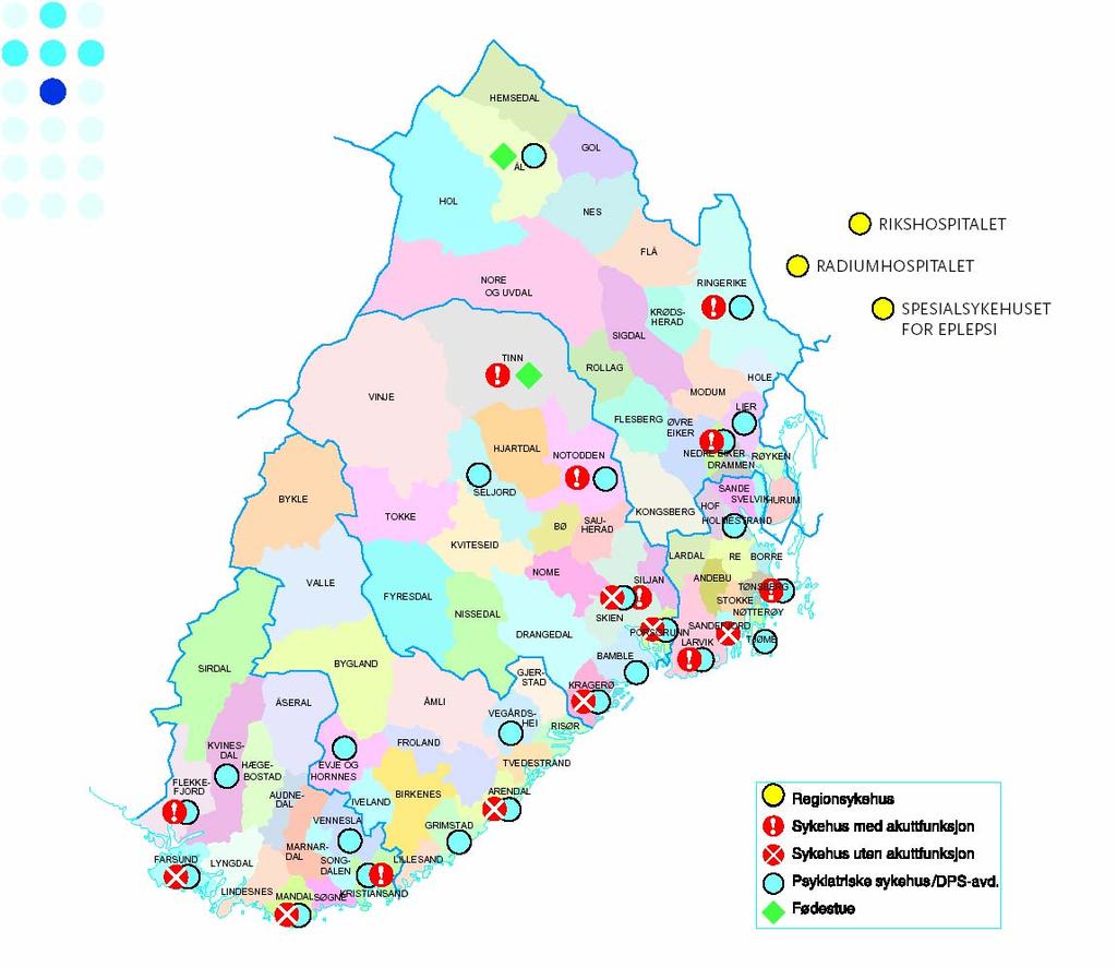 Helseregion Sør: Kommunehelsetjenesten 82 kommuner, knapt