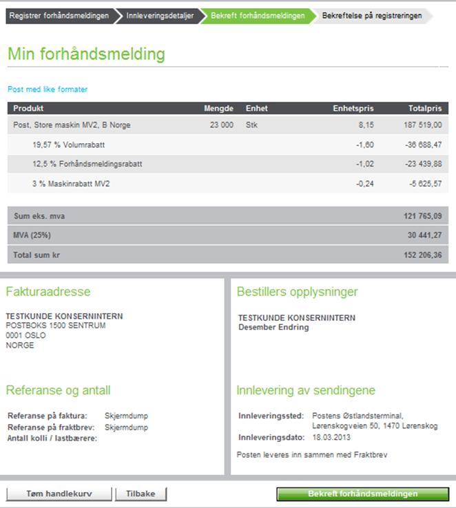 Sjekk at dine registrerte opplysninger er korrekte og bekreft Bekreft at