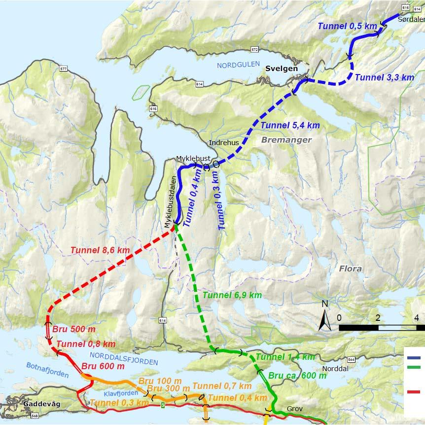 Delstrekning 4 Grov - Sørdalen Frå bestillinga Vurdere utgreiingar gjort av 45-minuttsregionen i tillegg til eventuelle andre trasear Frå rv.