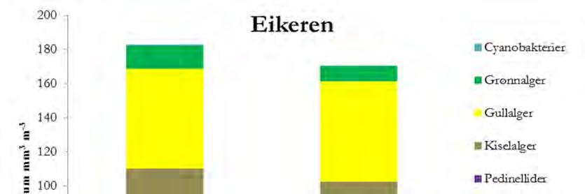 kommunalt renseanlegg. Det er derfor lite sannsynlig at vannkvaliteten ved Hesthammer vil bli særlig dårligere enn lenger ut i Eikeren når det gjelder eutrofiering.