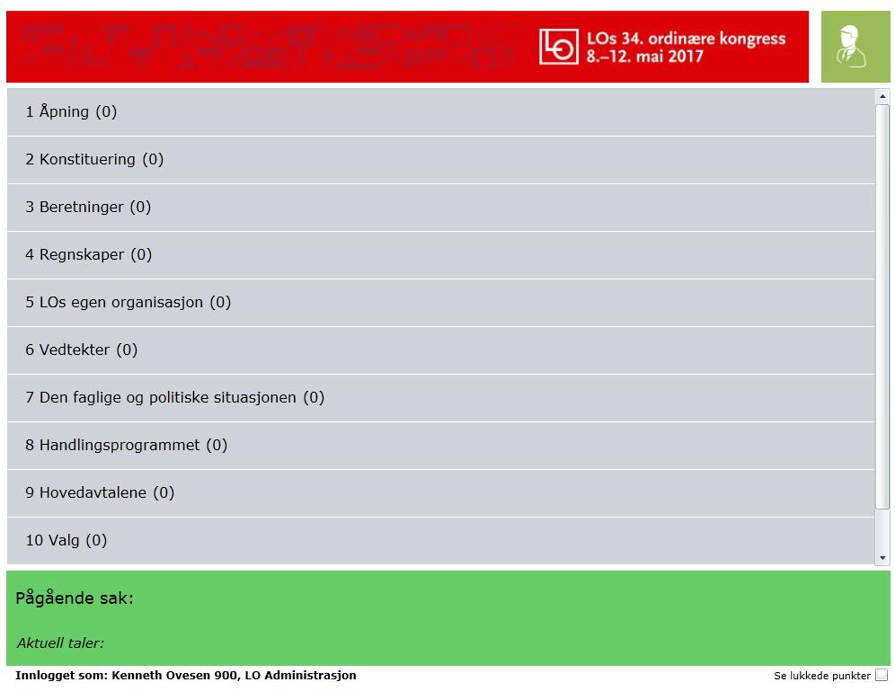 5. Hvis innloggingen var vellykket kommer du inn på