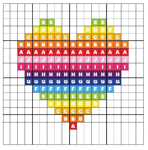 For å øve, sy korssting etter diagrammet på hekleprøven din. Ikke gi opp om stingene ikke blir perfekte med en gang, du vil få masse øvelse i løpet av denne CALen!