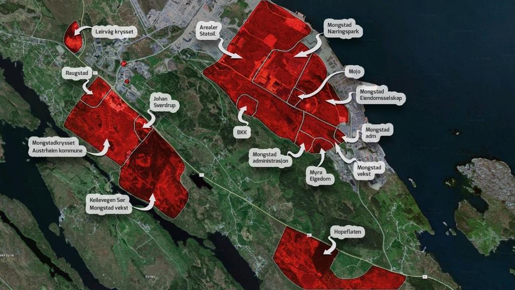 Referat fra oppstartsmøte 22.oktober 2015 i regi av GreenStat Sak 8 Geografiske muligheter på Mongstad (Improvisert i møtet) Børge Brundtland presenterte status for industriarealer på Mongstad.