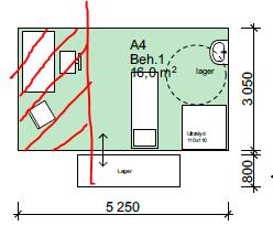 Dvs for Gastro sin del er det definert et rom på 24m2, her utgjør kontoret da ca 8m2. For Hjerte omtrent det samme. For øvrige behandlerrom på 16 m2 utgjør kontoret ca 5,3m2.