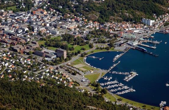 Sandefjord som by for syklende Konsentrert bebyggelse: 75 % av befolkningen bor innenfor en radius av 3 km. fra sentrum (15 minutters rolig sykling).