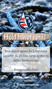 søppel i Hold Havet rent appen til Norges Seilforbund, får et