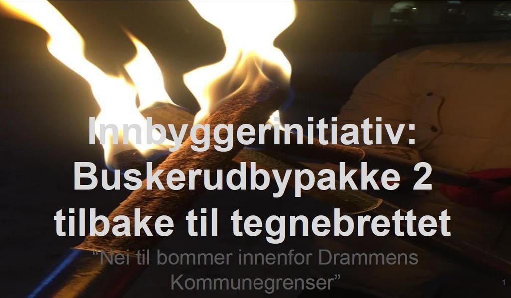 Innbyggerinitiativ «Nei til bommer innenfor Drammens kommunegrenser» har levert innbyggerinitiativ. I.h.t. kommunelovens 39a skal bystyret ta stilling til forslaget innen 6 måneder.