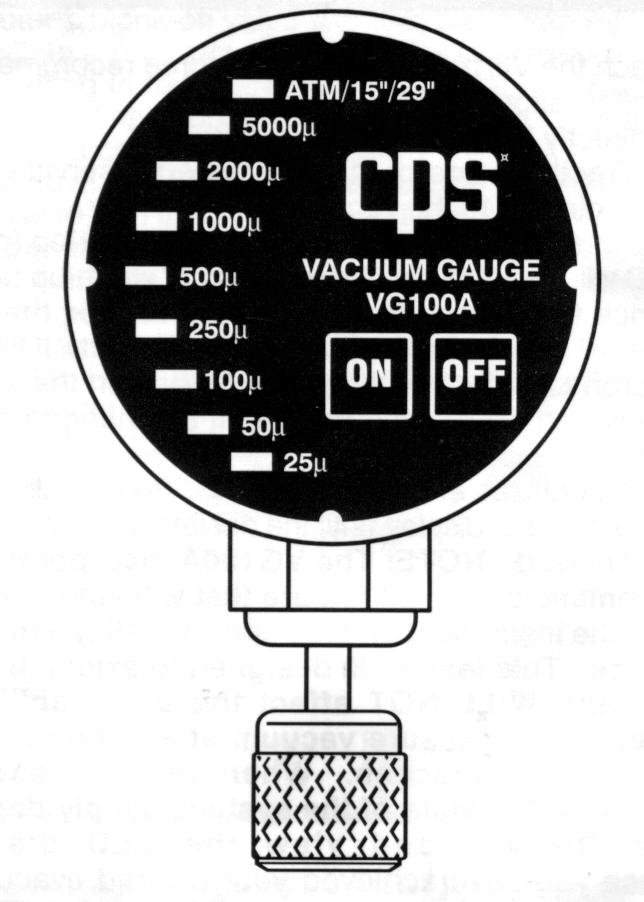 CPS VAKUUMETER: LED ATM/15 /29 : GRØNT: Blinker hurtig under kalibrering av vakuummeteret, blinker sakte når instrumentet er kalibrert og måler atmosfære trykk.