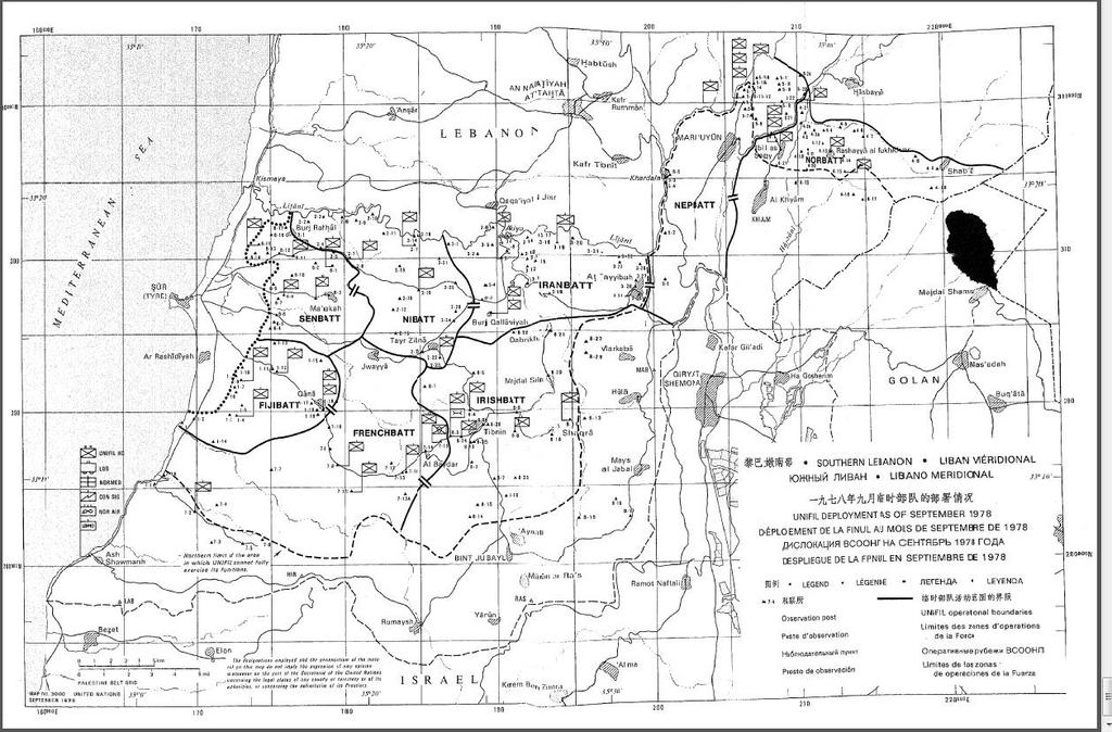 Kart 4: UNIFILs operasjonsområde 603 603