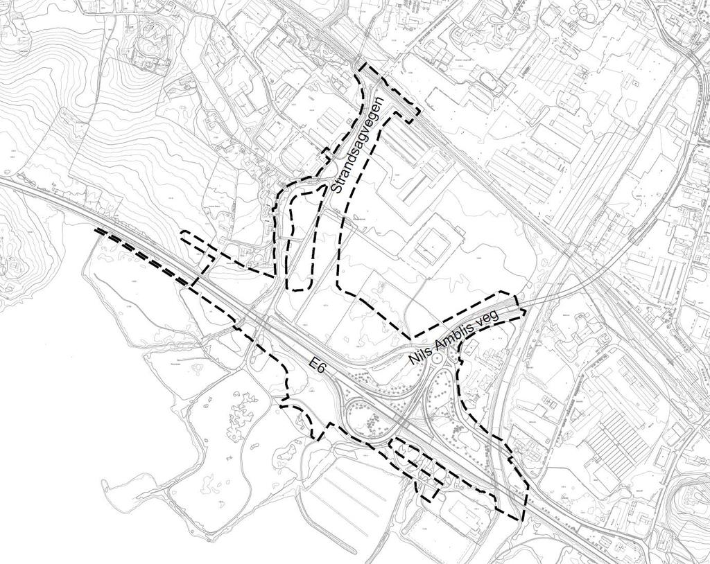 4 PLANENS AVGRENSNING 4.1 Planens avgrensning Figur 3: Planens avgrensing. Planområdets størrelse er 163,7 daa.