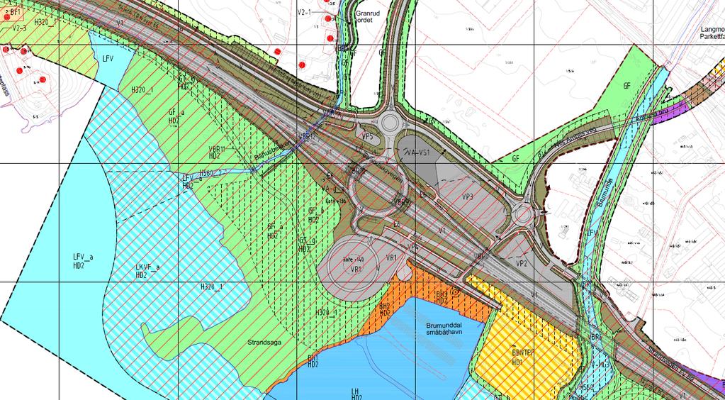 2 PLANSITUASJON 2.1 Kommuneplan for Ringsaker kommune I kommuneplanens arealdel 2014-2025) vedtatt 10.september 2014 for Ringsaker kommune er E6 angitt som 4-felts veg 2.