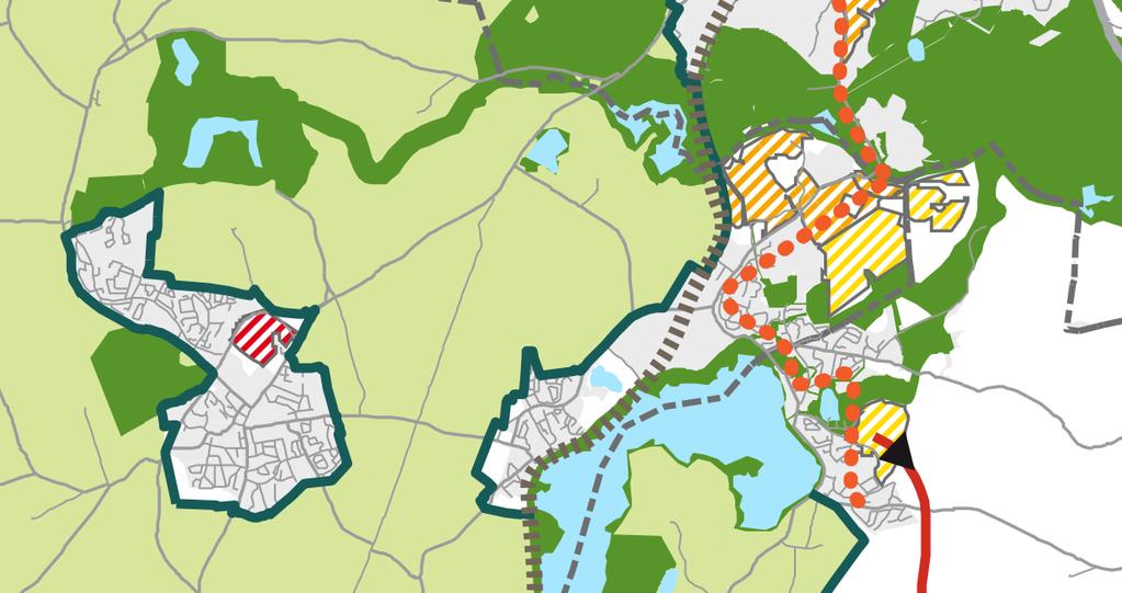 I Regionalplan for Jæren ligg området langs bussaksen.