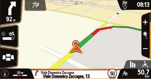 8 GPS-STATUSIKON Trykk GPS-databoksen for å åpne GPS-signalkvalitet GPS-siden. 9 Filassistent Filen som skal følges er oransje.
