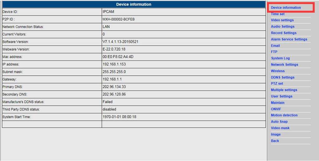 Merk: Hvis kameraets IP-adresse ikke blir funnet av søkeverktøyet, kobler du til internettkabelen på nytt for å sjekke WiFi-innstillingene.