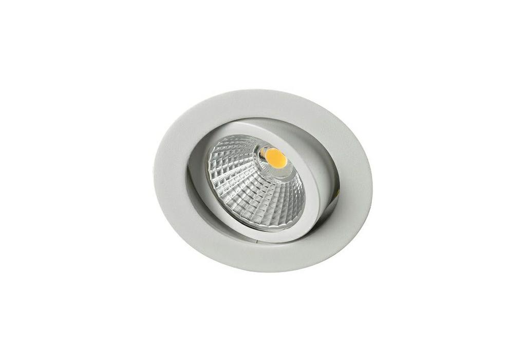 Referanse: Stue - Gang SHINE 48 R2 LED 775LM 10W MATT HVIT 27K Sirkulær lavtbyggende downlight med reflektor og tilbaketrukket COB LED modul. IP44. Ø84mm. RA 90.