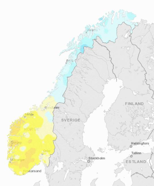 Varmt i sør og kaldt i nord April Mai Juni Kilde: met.no Kartene viser avvik fra normaltemperatur (1971-2000) målt i grader celsius i april, mai og juni i 2017.