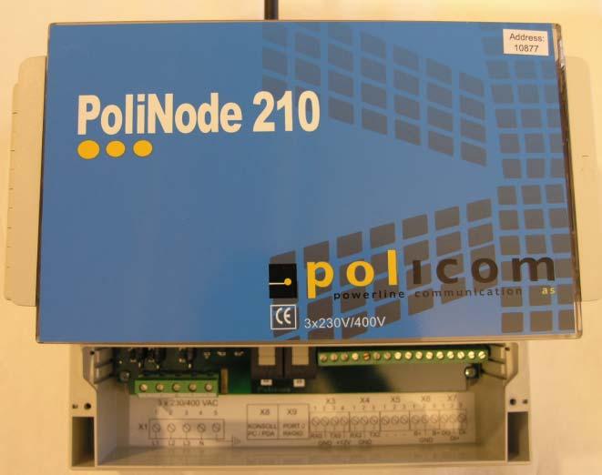 Montasjeveiledning Polinode210 5 3 Installasjon Alle eksterne tilkoblinger skjer via skruklemmer og kontaktene i fronten av konsentratoren som er vist på de nedenstående bildene.