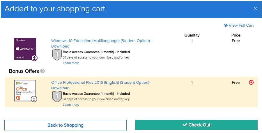 Nå kan du klikke på Shopping Cart Du vil nå få opp en oversikt over produktene du