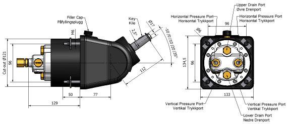 Helm pump dimensions 26 / 35