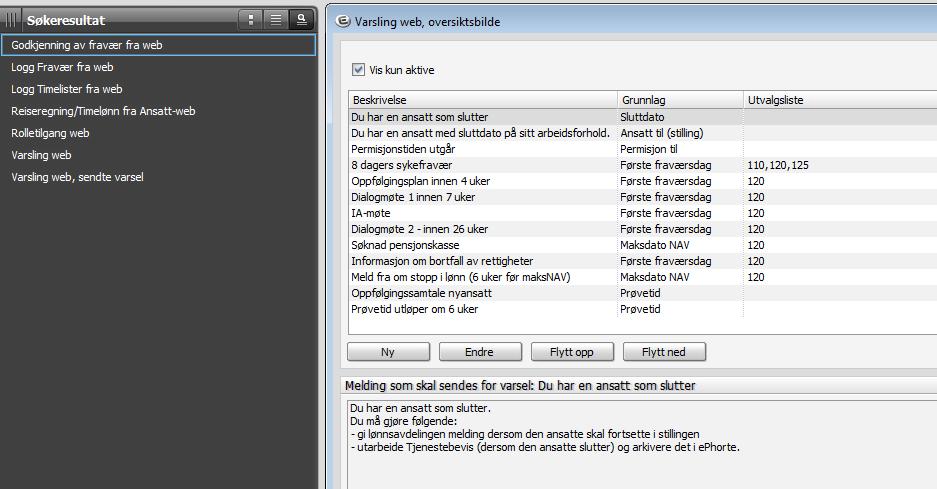 HRM - Varsling web Varsel knyttet til lønn