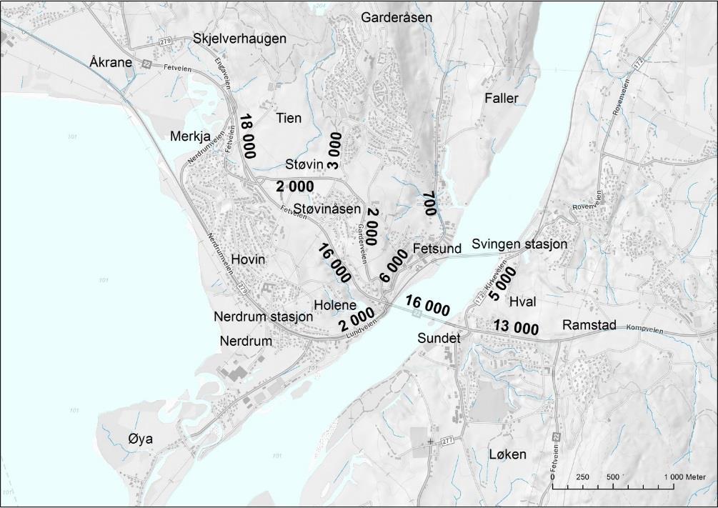 Et viktig element i eksisterende situasjon er Fetsund lenser (omtales under fagtema kulturmiljø). Planen viser også planlagt boligbygging nær Fetsund sentrum og på Løkenåsen øst for Glomma. 4.