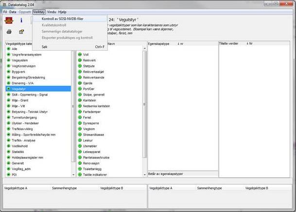 5.4 SOSI-NVDB-kontroll For å kontrollere innholdet i NVDB-data kan det kjøres SOSI-NVDB-kontroll fra Datakatalogen Figur 14 Kontroll av SOSI-NVDB-filer Resultat av kontrollen kan enten komme i form