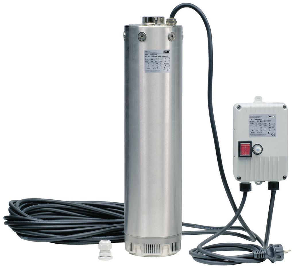 . 50 Hz 0 0 2 4 6 8 12 14 0 30 60 90 120 150 180 2 240 Q[m³/h] Q[l/s] TWI 5 kan også leveres i SE-utførelse. Denne pumpen er utstyrt med en sugeforbindelse.