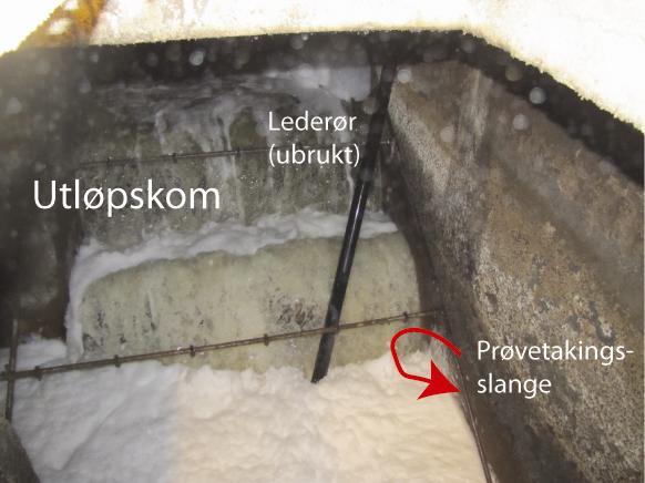 Odderøya Renseanlegg: Organisk belastning og rensegrad ved anlegget. 12 Omlegging prøvetakingspunkt i utløpskum Prøvetakingen av utløpet ble endret. Fig.