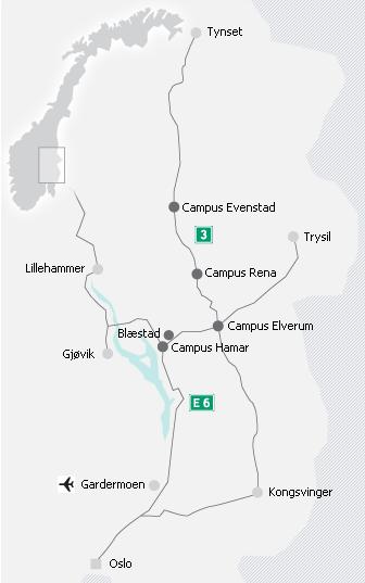 Ca 8 500 studenter 4 avdelinger: Avdeling for lærer og naturvitenskap 5 campus: Campus Hamar Avdeling for folkehelsevitenskap