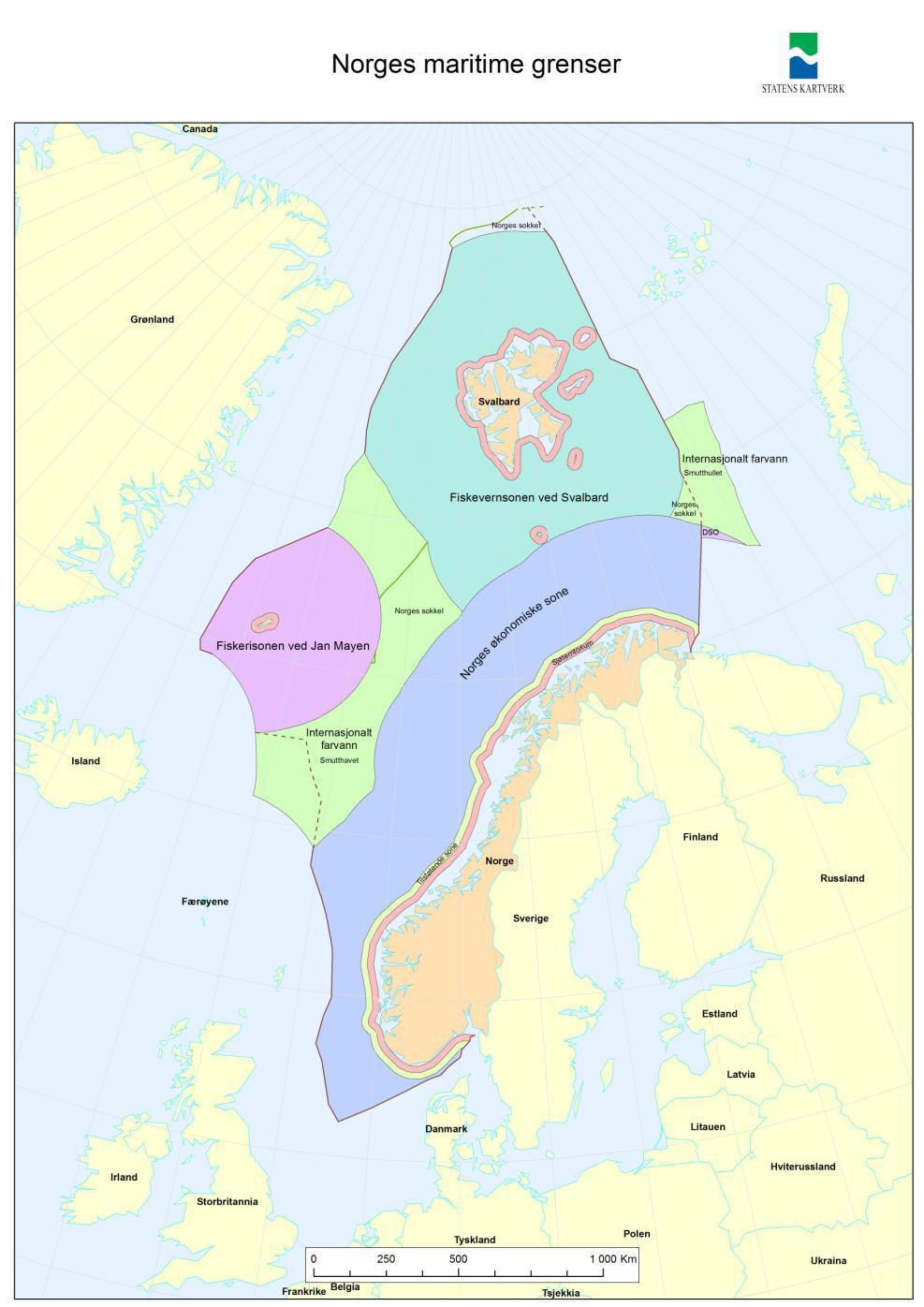 Norsk Økonomisk Sone (NØS) Havlandet Norge NORGE: Folketall: 5.