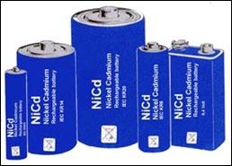 Eksempler på NiCd-battericeller Sylinderformede